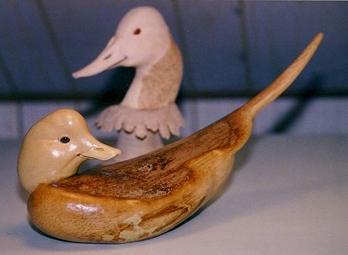 Oldsquaw Drake Palm Frond Unpainted by Laurie J. McNeil