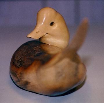 Oldsquaw Drake Palm Frond Unpainted by Laurie J. McNeil 1995