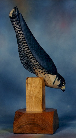 Peregrine Falcon Palm Frond Sculpture by Laurie J. McNeil 1996